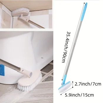 Многофункционална дълга дръжка Твърда четка за подова настилка 1 Пластмасова четка за почистване на тоалетни вани и плочки -Почистващи консумативи