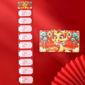 Мулти-слот сгъваем червен пакет с висок капацитет национален стил зодиак дракон червен плик сладък сгъсти карикатура червена чанта парти