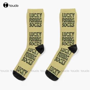 нов късмет риболов чорапи камуфлаж надписи чорапи мъжки чорапи персонализирани потребителски унисекс чорапи за възрастни популярност подаръци