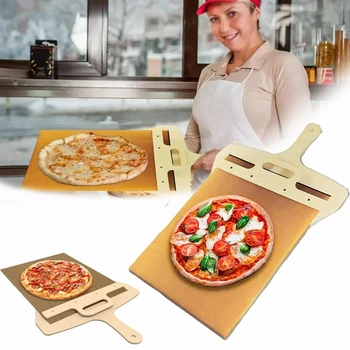 Плъзгаща се пилинг за пица - Pala Pizza Scorrevole, Кората на пицата, която прехвърля пицата перфектно, незалепваща пица Peel Лесен за използване