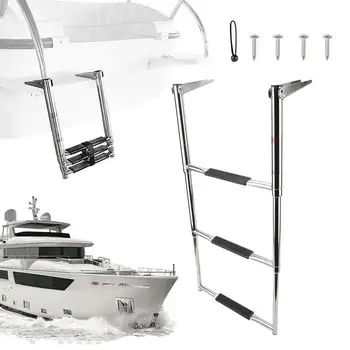 Под платформа стълба телескопична неръждаема стомана лодка стълба стилен качване стълба за плувен басейн лодка палуба и морски
