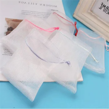 Почистваща пяна Net Лесен за използване Шнур чанта Трайна пяна може да се използва повторно Висококачествена сапунена мрежеста чанта Баня Trend пяна Mesh чанта