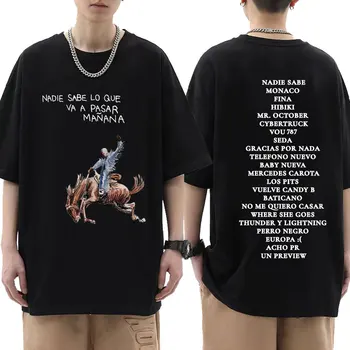 Рапърът Bad Bunny Nadie Sabe Lo Que Va A Pasar Manana T Shirt for Men Hip Hop Vintage Tshirt Oversized Short Sleeve T Shirts