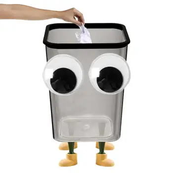 Смешни Големи очи кошче за боклук с крака Кошче за боклук Домашен офис Кошче за боклук Баня Контейнер за боклук Кофа за отпадъци Кухненска кофа за боклук