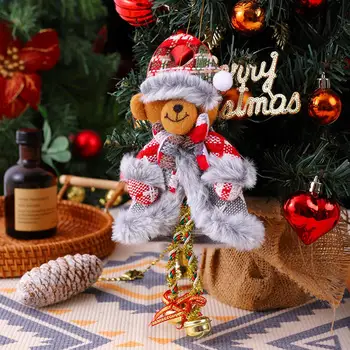 Снежен човек кукла висулка празнична коледна елха декор фина изработка кукла орнаменти за домашно парти гирлянд празнична украса