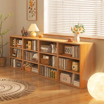 Съхранение на кафе Дървен шкаф Всекидневна килер Дърво Bookshelf файл гардероби кабинет дисплей бюфет Vitrina TV мебели