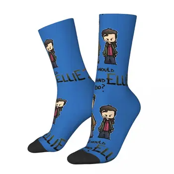 Хип-хоп ретро Какво биха направили Джоел и Ели Луди мъжки компресионни чорапи Унисекс Педро Паскал Street Style Seamless Crew чорап