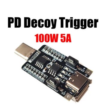 100W 5A Type-C към USB PD Decoy Trigger модул DC 5V 9V 12V 15V 20V изход PD2.0 / 3.0 адаптер кабелен детектор