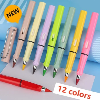 12 Цвят Вечност Моливи Без мастило Kawaii Неограничено писане писалка Infinity молив училище изкуство цвят скица живопис канцеларски материали