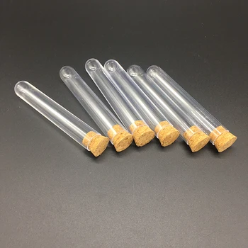 18x105mm 50pcs многофункционални пластмасови стъклени епруветки с коркова запушалка Лабораторно оборудване Училищни пособия