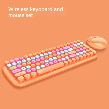 2.4g безжична клавиатура и мишка комплект трайна мощност напълно съвместим с розово момиче сърце безжична клавиатура и мишка комплект