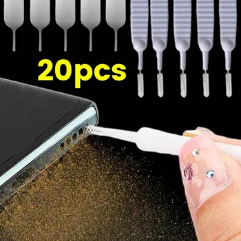 20/1Pcs мобилен телефон зареждане порт прах четка за IPhone 14 Samsung Xiaomi Huawei универсален почистващ четка карта извличане