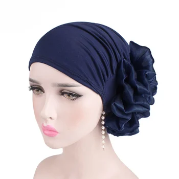 2023 Жените големи цветя участък шал шапка дами елегантна мода аксесоари за коса химиотерапия шапка жени тюрбан bandanas на едро нови