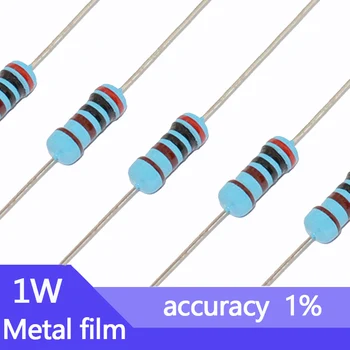 20pcs 1W метален филмов резистор 2.4 2.7 3 24 27 30 240 270 300 R K Ohm 0.27ohm 1% петцветно съпротивление на пръстена 2R4 2R7 3R 2.4K 2.7K