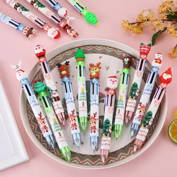20PCS карикатура Дядо Коледа 6-цветове творчески ръка писалка химикалка подаръци училище офис стационарни