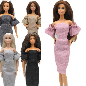 30cm 1/6 кукла DIY елегантни буфан ръкави Топ рокля комплект ежедневно облекло аксесоари дрехи за кукла Барби кукла играчки рожден ден