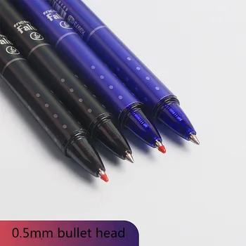 30Pcs Hot Erasable Press Neutral Pen 0.5mm Начално училище Прост и лесен за избърсване Press Blue Black Water Pen пълнител
