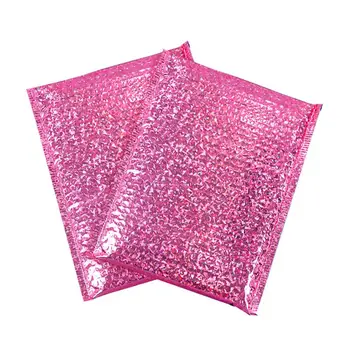 50pcs холографски метален поли балон мейлър блясък нюанси фолио възглавница сватбени чанти подплатени доставка опаковка пликове подаръци