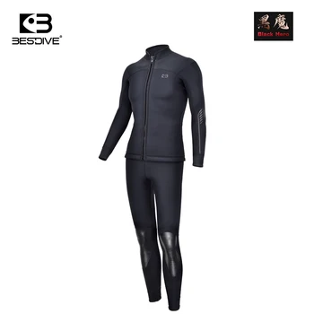 Bestdive Black Hero 2-парче мъжки неопренов костюм цип яке 2.5mm 3.5mm 5mm Yamamoto неопрен водолазен костюм отгоре & висока талия панталони