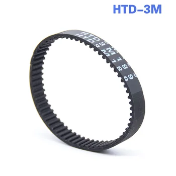 HTD3M Черна гумена затворена ширина на ангренажния ремък 10mm периметър 225mm до 351mm зъби 75-117 за CNC / стъпков мотор