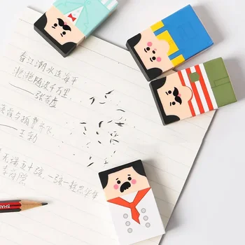 Kawaii Старец Гумен молив гума Карикатура гумички Инструменти за корекция Забавни Корейски канцеларски материали Детски Gfts Училищни офис консумативи