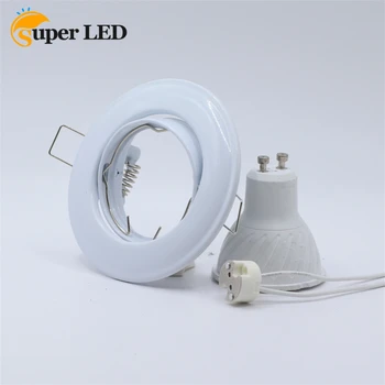 LED осветителни тела аксесоари MR16 GU5.3 GU10 метална безцветна вдлъбната кръгла корпусна рамка за осветление