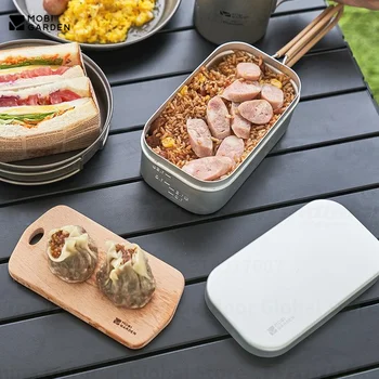 MOBI GARDEN Открит къмпинг обяд кутия пикник прибори за хранене лек преносим неръждаема стомана висока температура храна съхранение кутия