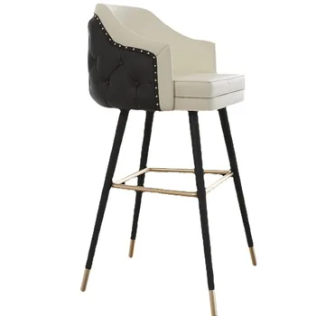 Nordic луксозен бар стол модерен минималистичен бар стол мода бар стол дома облегалка висока табуретка.