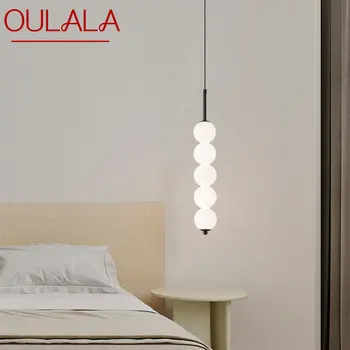 OULALA Модерни месингови осветителни тела полилей LED 3 цвята просто творчески декор стъкло висяща лампа за дома спалня нощно шкафче