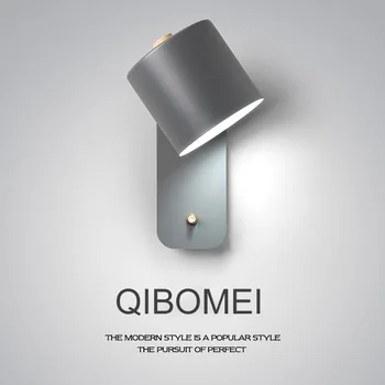 QIBOMEI LED стенни лампи за спалня коридор стълби нощно легло учебна стая дървени скандинавски вътрешно осветление с превключвател дропшипинг