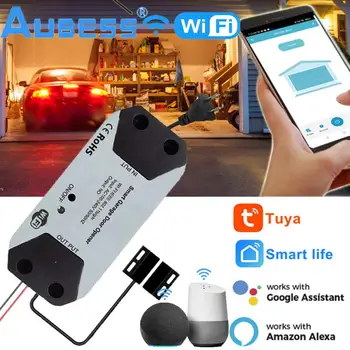 Tuya WiFi Smart Garage Door Opener Controller Motorized Door Opener Wireless Remote Works With Voice Control Alexa Google Home