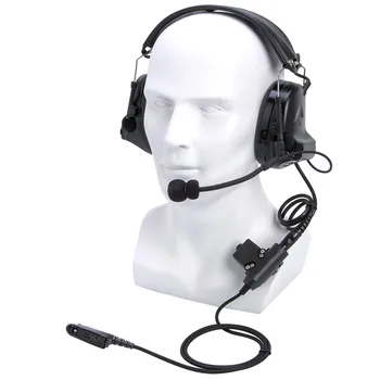 U94 PTT+Черна тактическа слушалка и слушалки за защита на слуха за защита на слуха за MOTOROLA Walkie-Talkies GP140 GP320