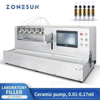 ZONESUN ZS-YTCPD5 Автоматична керамична машина за пълнене с бутален помпа Комплект за анализ на реагент с мини поток Лабораторно оборудване
