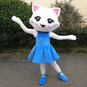 Възрастен котка момиче талисман костюм Коледа котки фантазия рокля Хелоуин Коледа талисман костюм