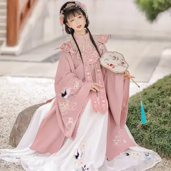 елегантен китайски стил ханфу минг ханфу жени 2023 нова есен и зима рокля с голям ръкав пола пълен комплект косплей пола