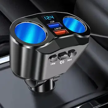 Зарядно за кола 2 USB 4.8A Bluetooth-съвместими 2 Power Slots Blue LED Universal High Power Fast Charge Automotive Charging Adapter
