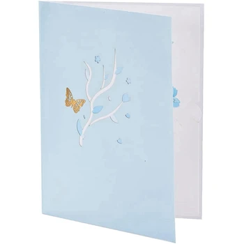 Картичка със синя пеперуда пликове за мислене за вас, рожден ден, ден на майката, годишнина и т.н. Всички поводи