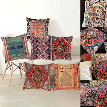 Ретро Турция стил възглавница покритие 45x45cm персийски бельо килим живопис възглавница покритие за диван спалня декорация на дома