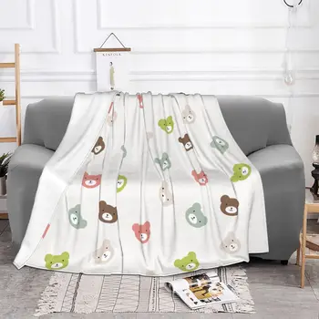 Сладък карикатура мечка животински одеяла фланела пролет/есен многофункционални леки тънки хвърлят одеяла за дома диван покривки