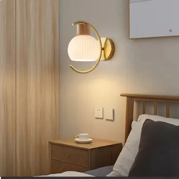 Стенни лампи Огледална светлина за хол Спалня Масивно дърво Коридор Осветителни тела Nordic Modern Home Decor Loft Luminarias
