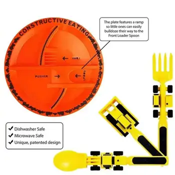 Творчески детски комплект инструменти за хранене Екологичен PP лъжица вилица нож Комплект прибори за кола Вечеряактивен за деца подаръци бебе дропшип