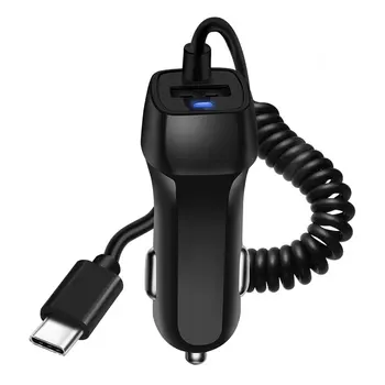 Универсално зарядно за кола с USB кабел Зарядно за мобилен телефон за Samsung Micro USB Type C кабел Бързо зарядно за телефон за кола